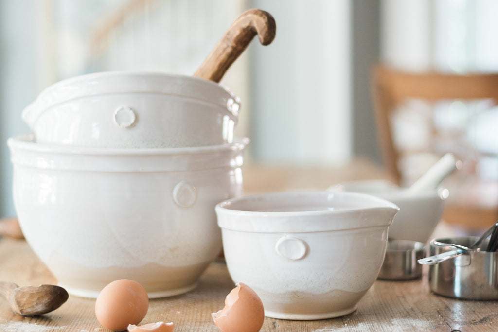 White Handthrown Mixing Bowl