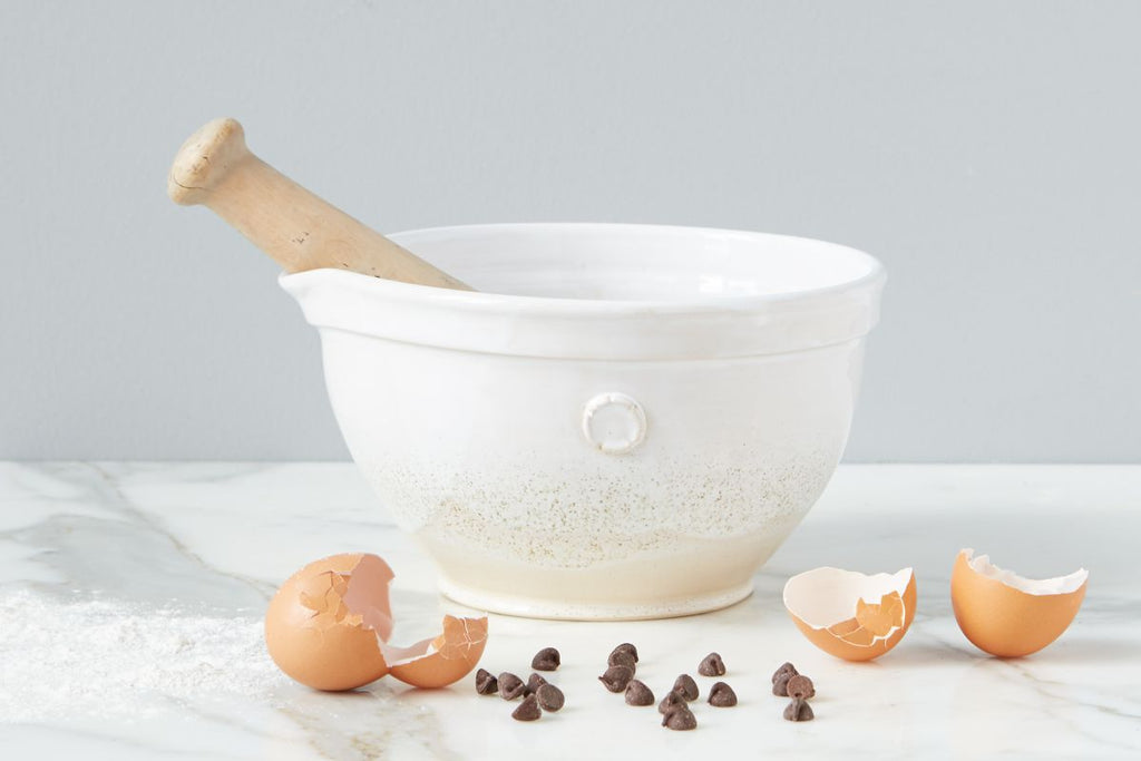 White Handthrown Mixing Bowl