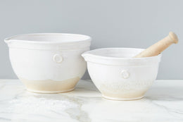 White Handthrown Mixing Bowl