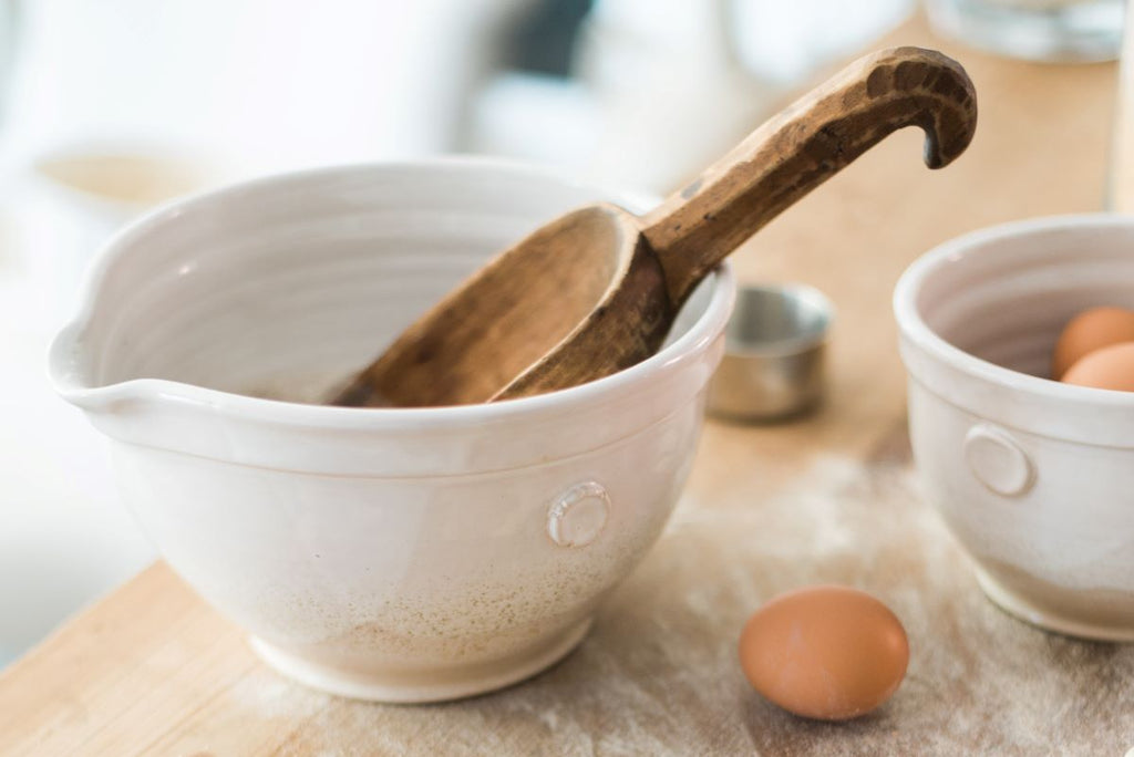 White Handthrown Mixing Bowl