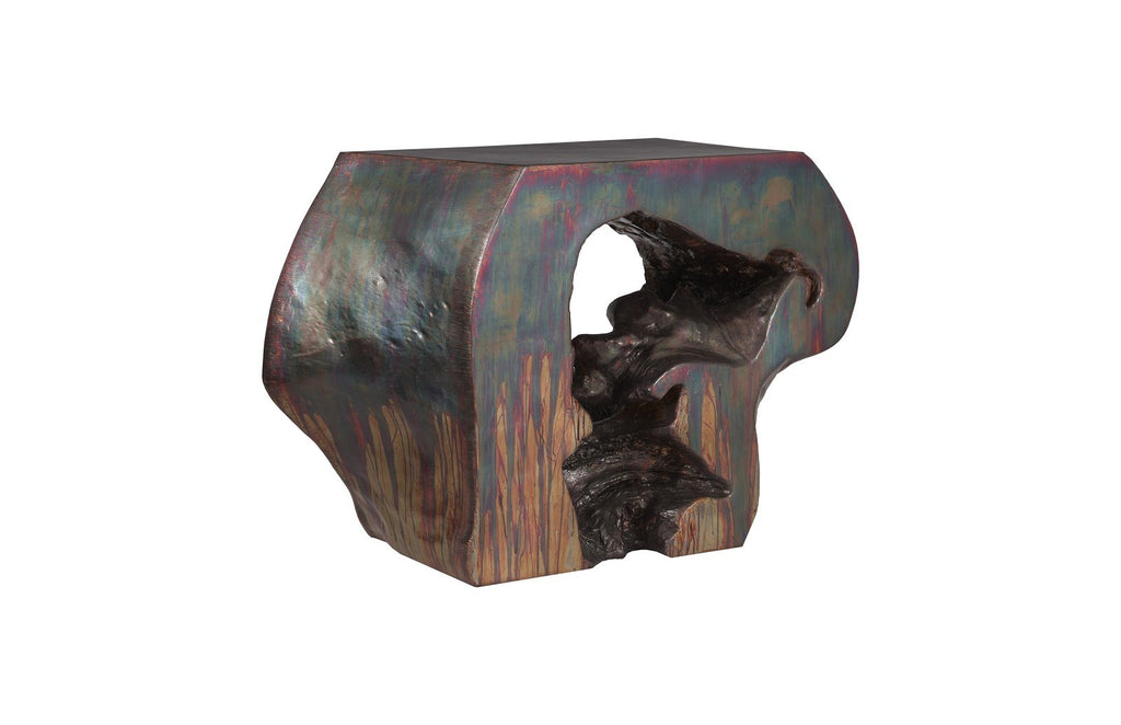 Plateada Hollow Console, Copper Patina Finish