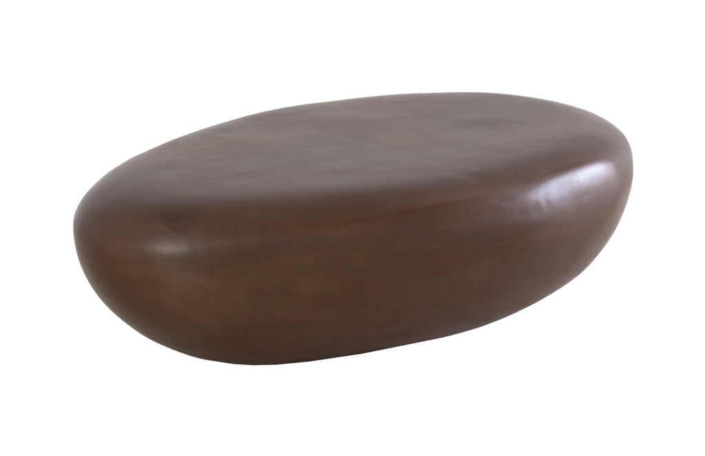 River Stone Coffee Table, Large, Resin, Bronze Finish