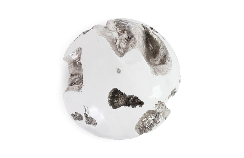 Cast Root Wall Ball, Silver Leaf, White, LG