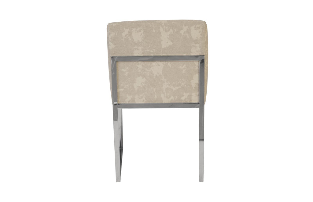 Frozen Dining Chair, Khaki Gray, Stainless Steel Frame