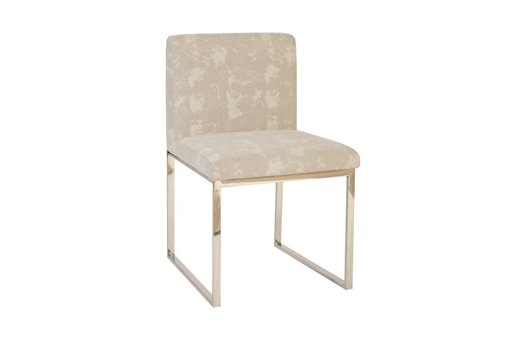 Frozen Dining Chair, Khaki Gray, Stainless Steel Frame