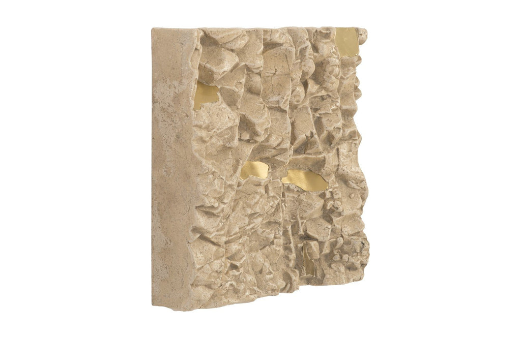 Rubble Wall Tile, Brass Accents