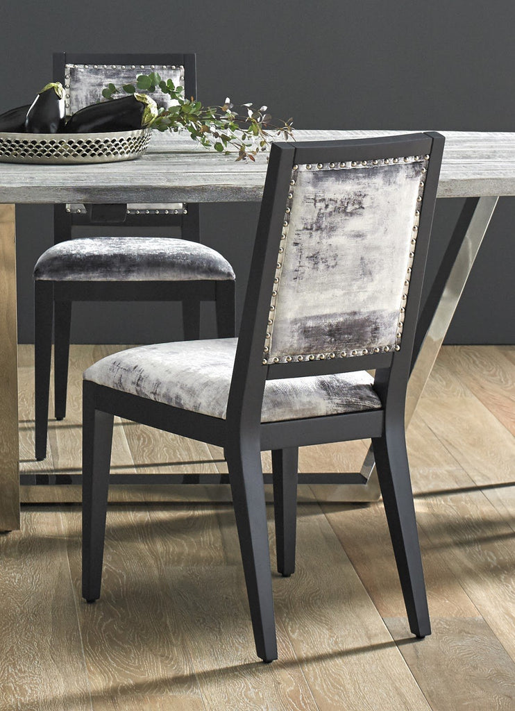 Mesmerize Dining Chair, Mist Gray, Gray Wooden Legs