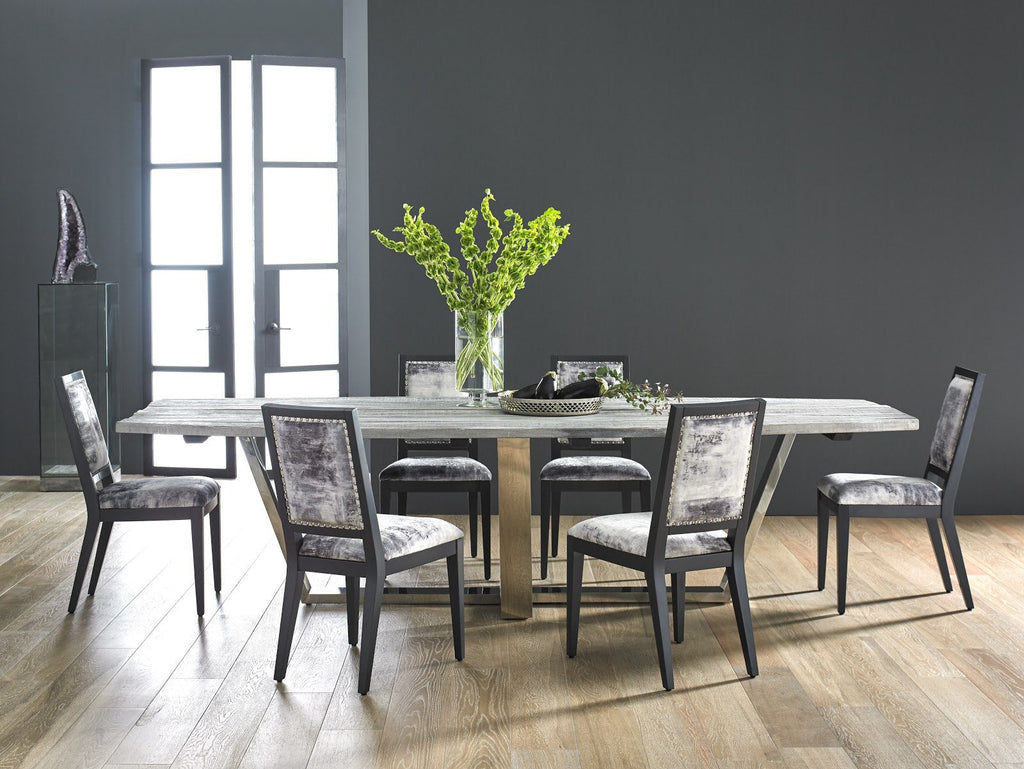 Mesmerize Dining Chair, Mist Gray, Gray Wooden Legs