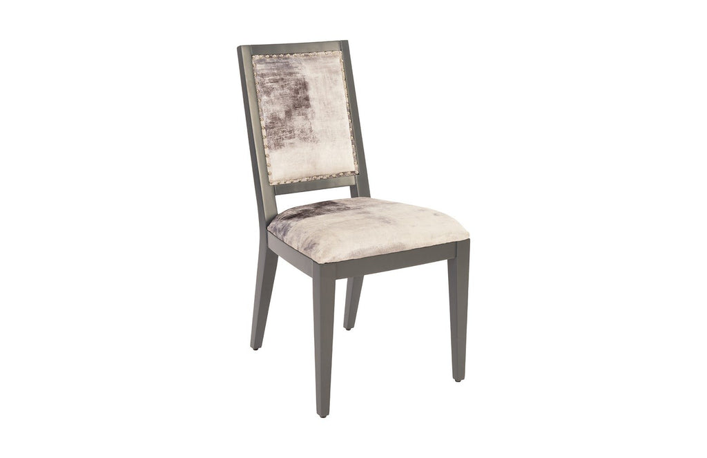 Mesmerize Dining Chair, Mist Gray, Gray Wooden Legs