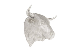 Spanish Fighting Bull Wall Art, Resin, Silver Leaf