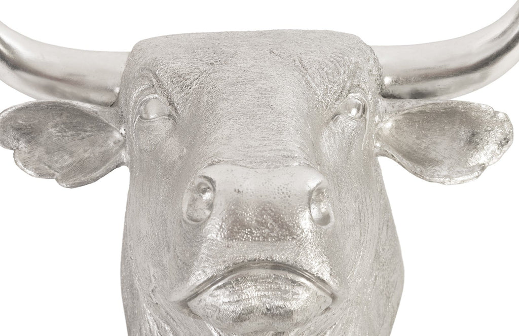 Spanish Fighting Bull Wall Art, Resin, Silver Leaf