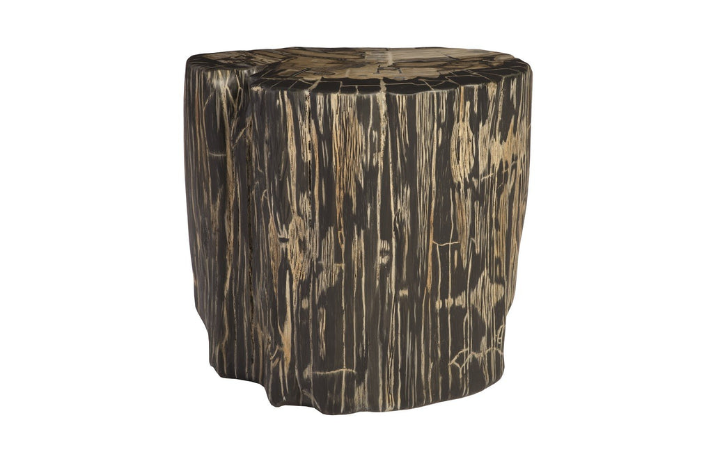 Cast Petrified Wood Stool, Resin, 21.5x13x20"