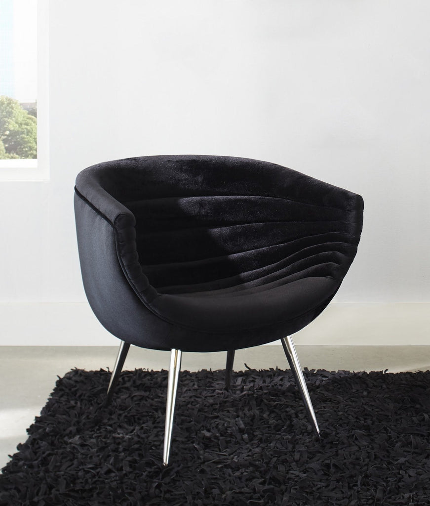 Nouveau Club Chair, Black, Stainless Steel Legs