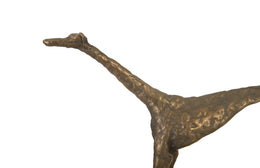 Greyhound on Black Metal Base, Resin, Bronze Finish