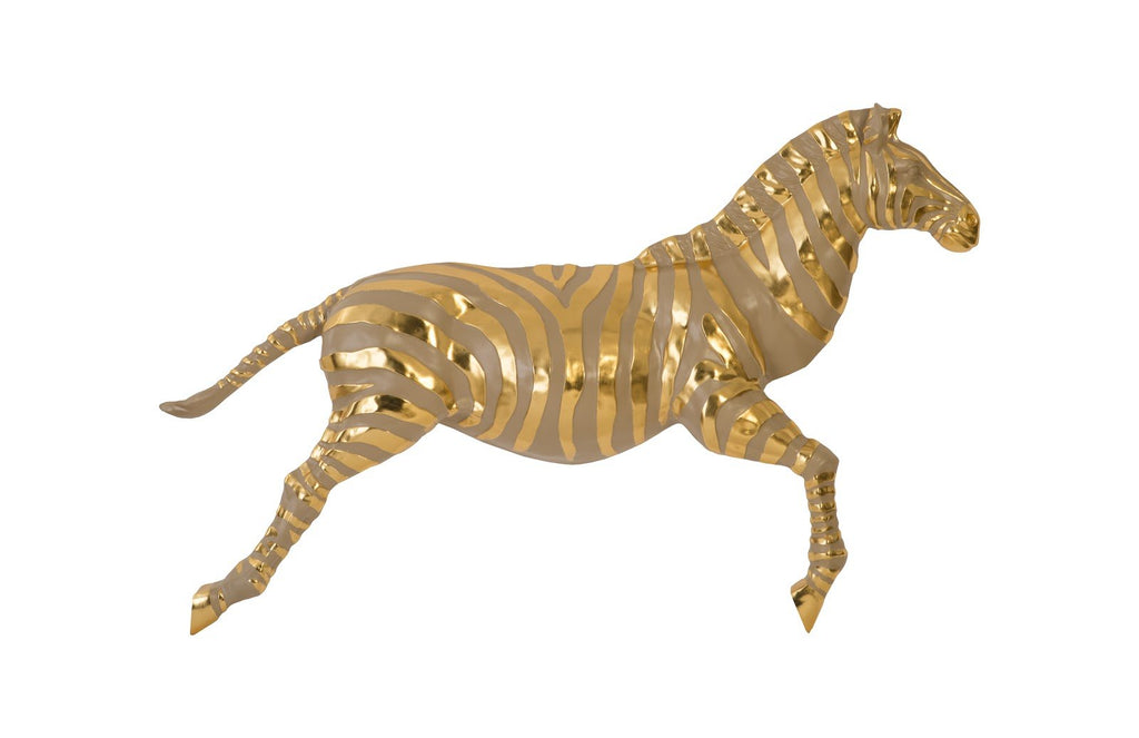 Zebra Illuminated Wall Art, LED, Gold, Right Facing