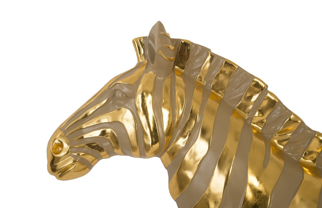 Zebra Illuminated Wall Art, LED, Gold, Left Facing