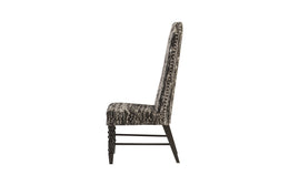 Manhattan Dining Chair, Eco Viscose Black, Black Wooden Legs