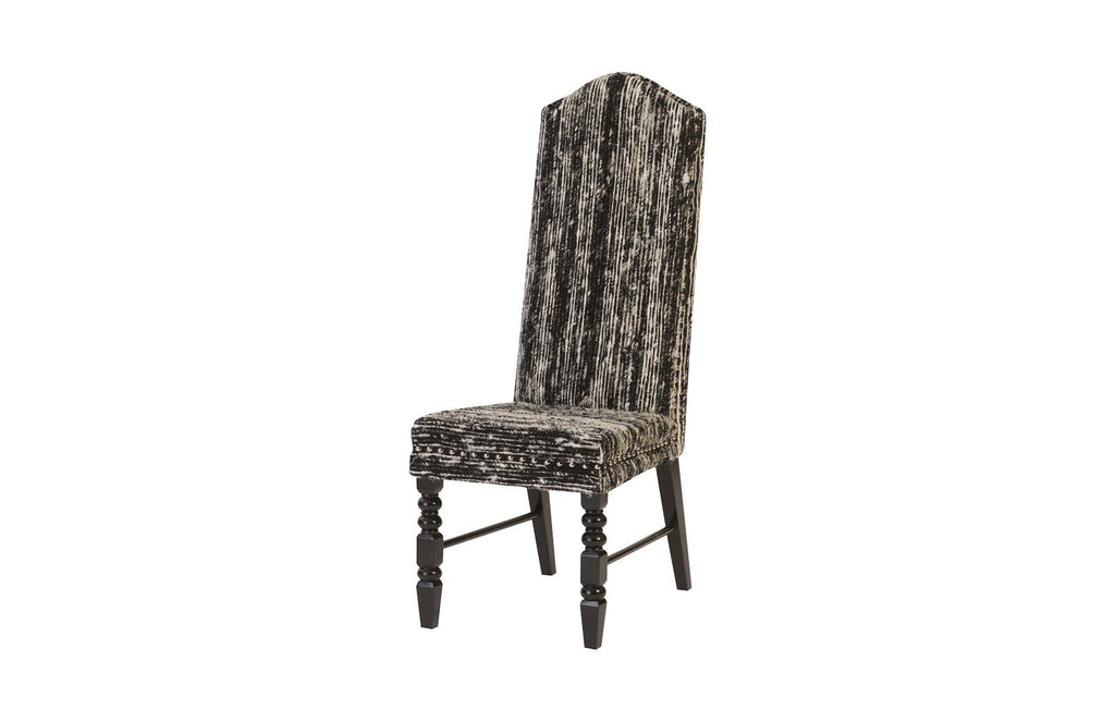 Manhattan Dining Chair, Eco Viscose Black, Black Wooden Legs