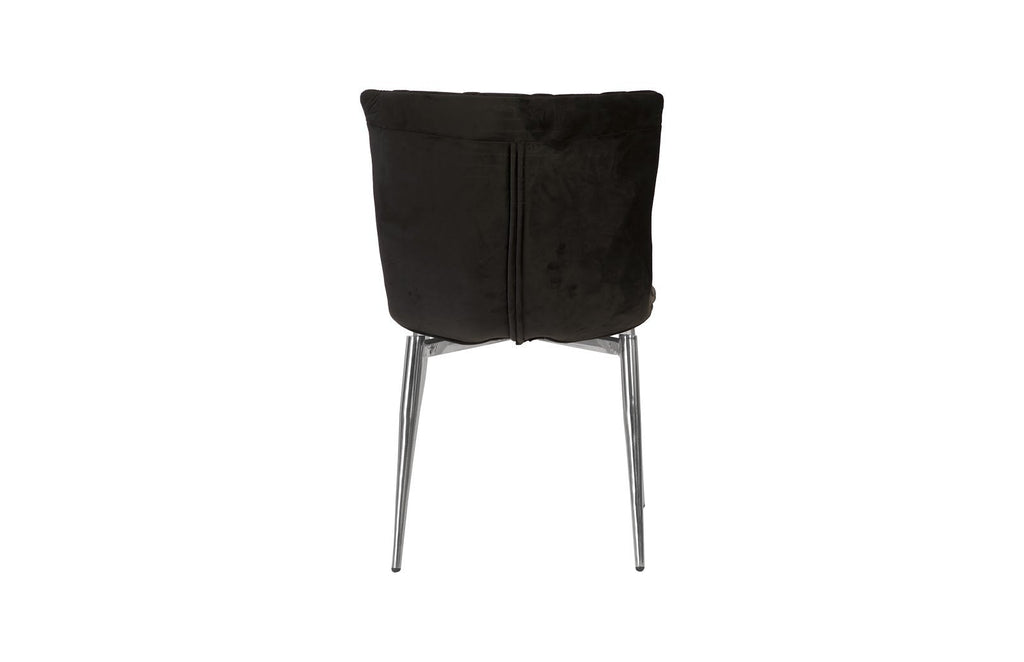 Cayman Dining Chair, Black, Stainless Steel Legs