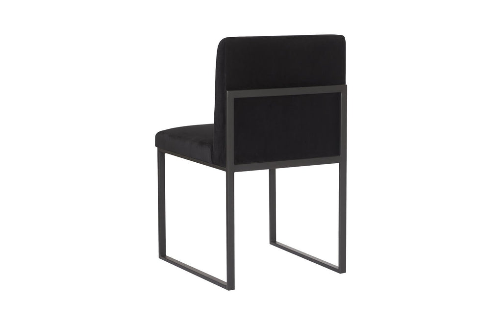 Frozen Dining Chair, Black Velvet Fabric, Matte Black Metal Frame