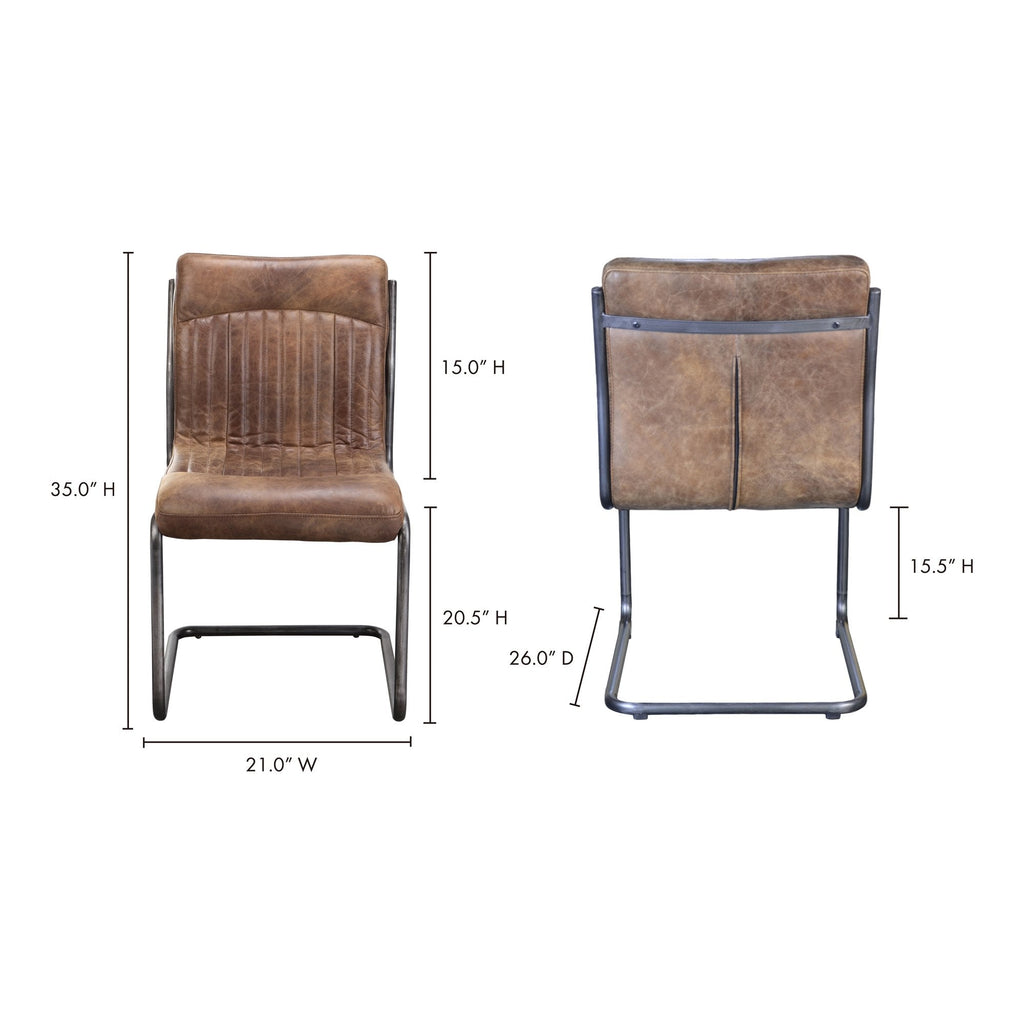 Ansel Dining Chair, Brown, Set of 2