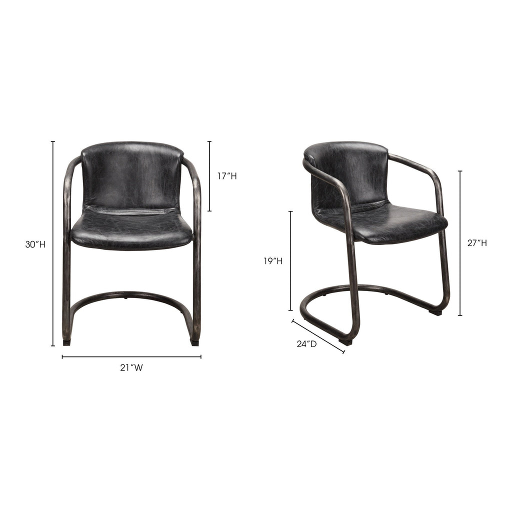 Freeman Dining Chair, Black, Set of 2