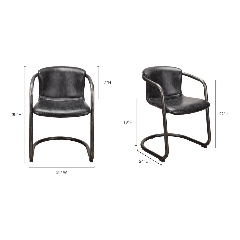 Freeman Dining Chair, Black, Set of 2