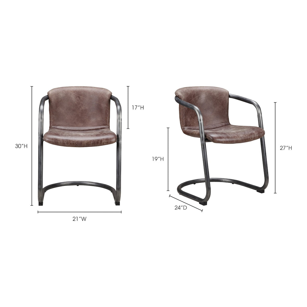 Freeman Dining Chair, Brown, Set of 2