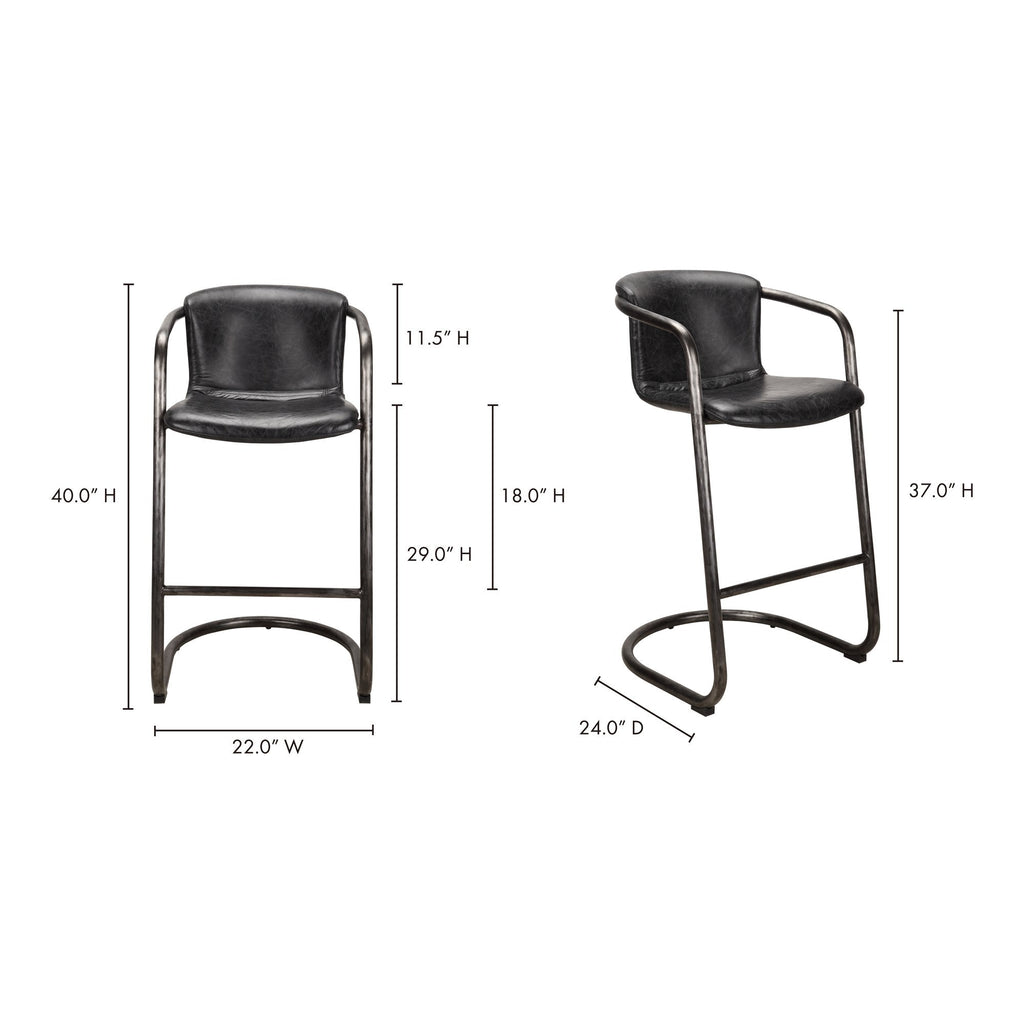 Freeman Barstool, Black, Set of 2