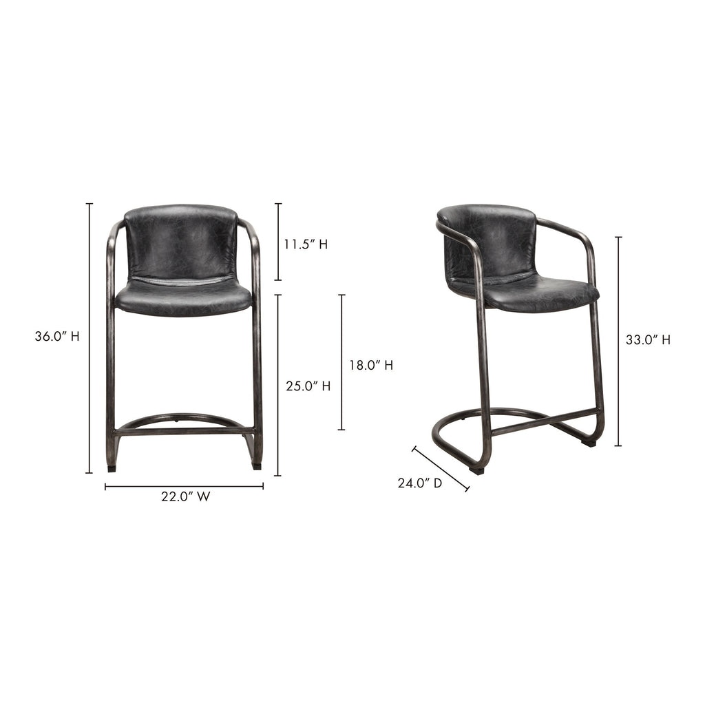 Freeman Counter Stool, Black, Set of 2