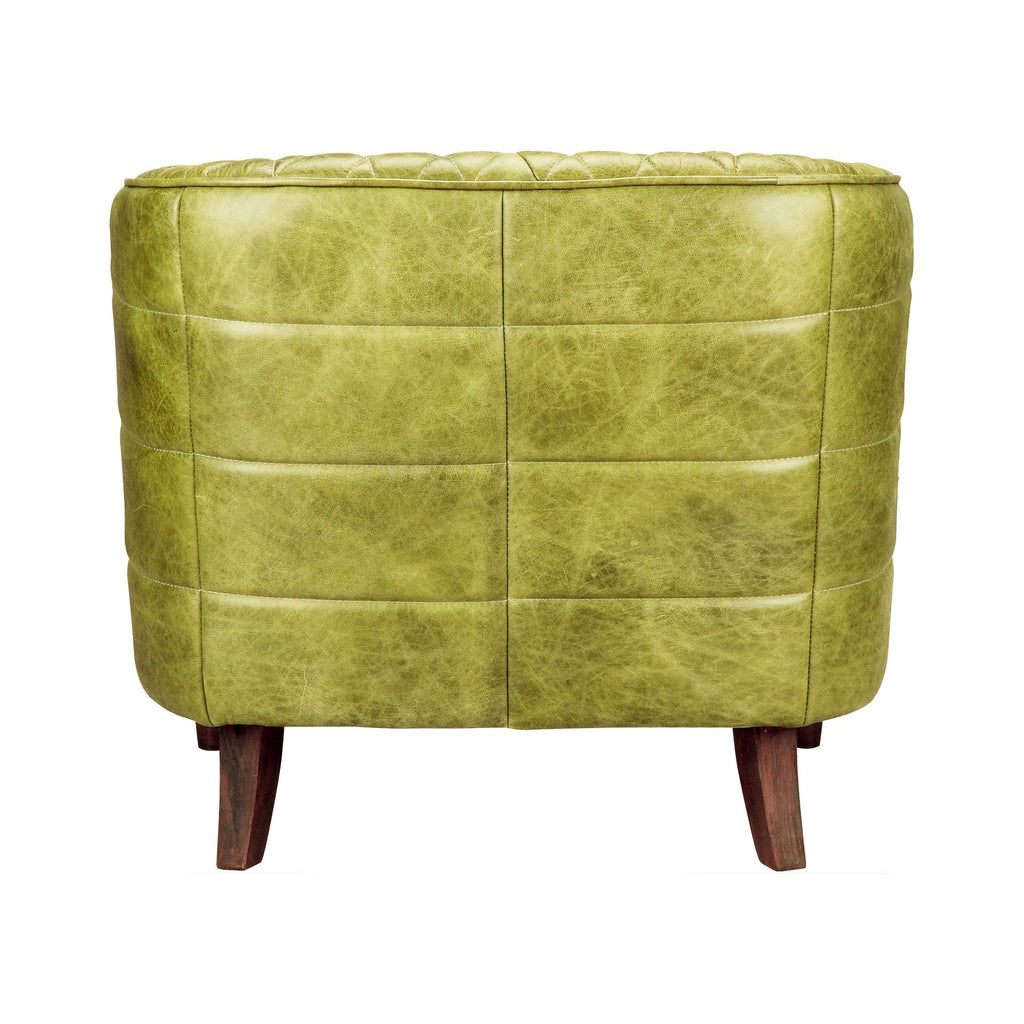 Magdelan Tufted Leather Armchair, Green