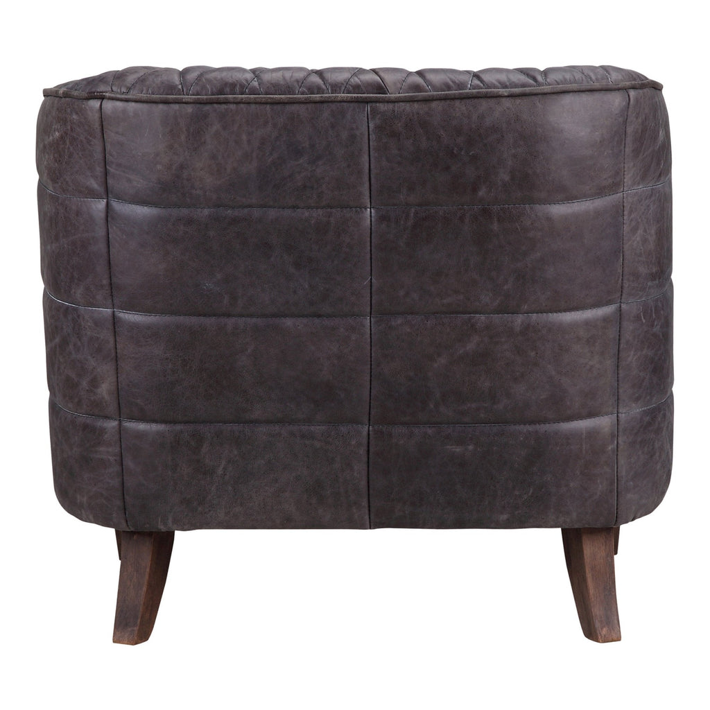 Magdelan Tufted Leather Armchair, Black