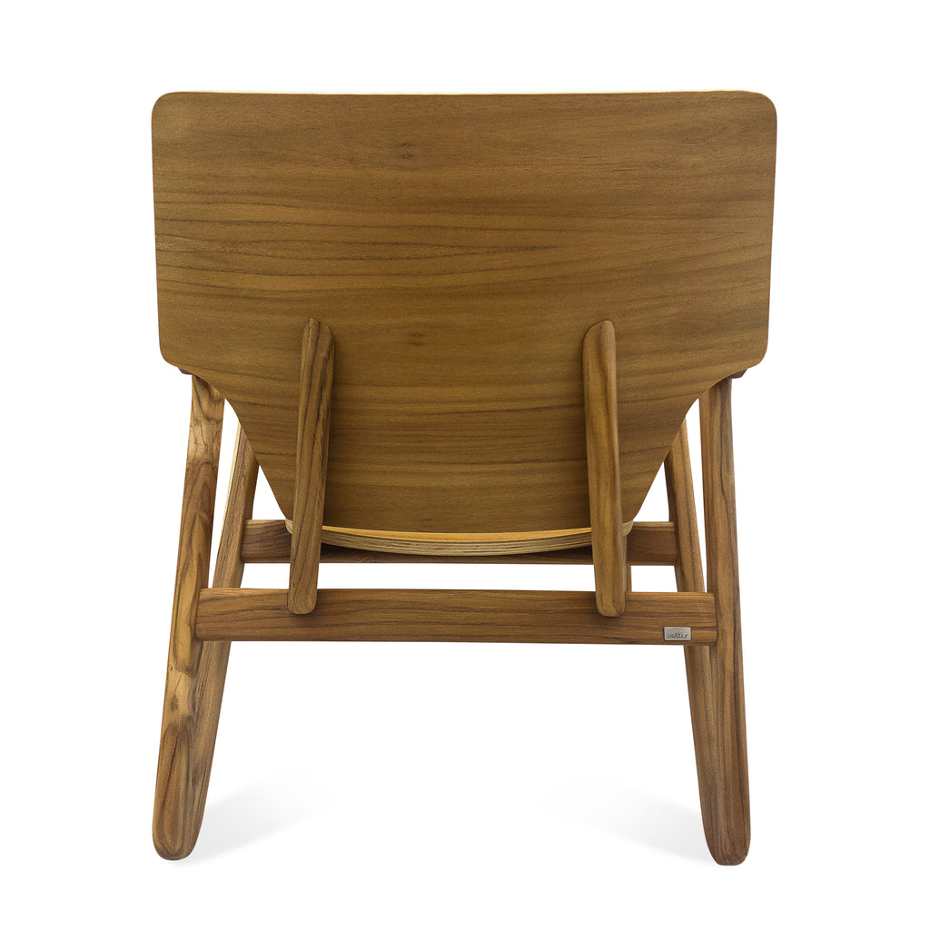 Velo Armchair with Shaped Seat and Shaped Back in Teak Finish