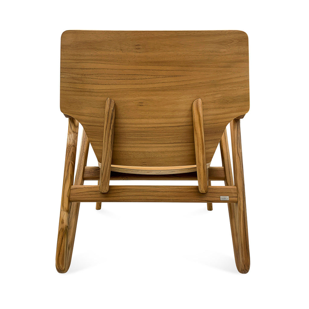 Velo Armchair with Shaped Seat and Shaped Back in Teak Finish