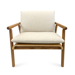 Tai Armchair in Teak with Strapped Oatmeal Chair Seat and Inside Chair Back