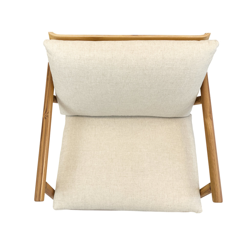 Tai Armchair in Teak with Strapped Oatmeal Chair Seat and Inside Chair Back