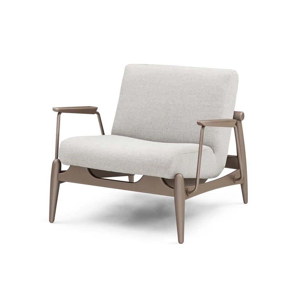 Win Armchair Featuring Metal & Brown Frame with Fabric Seating