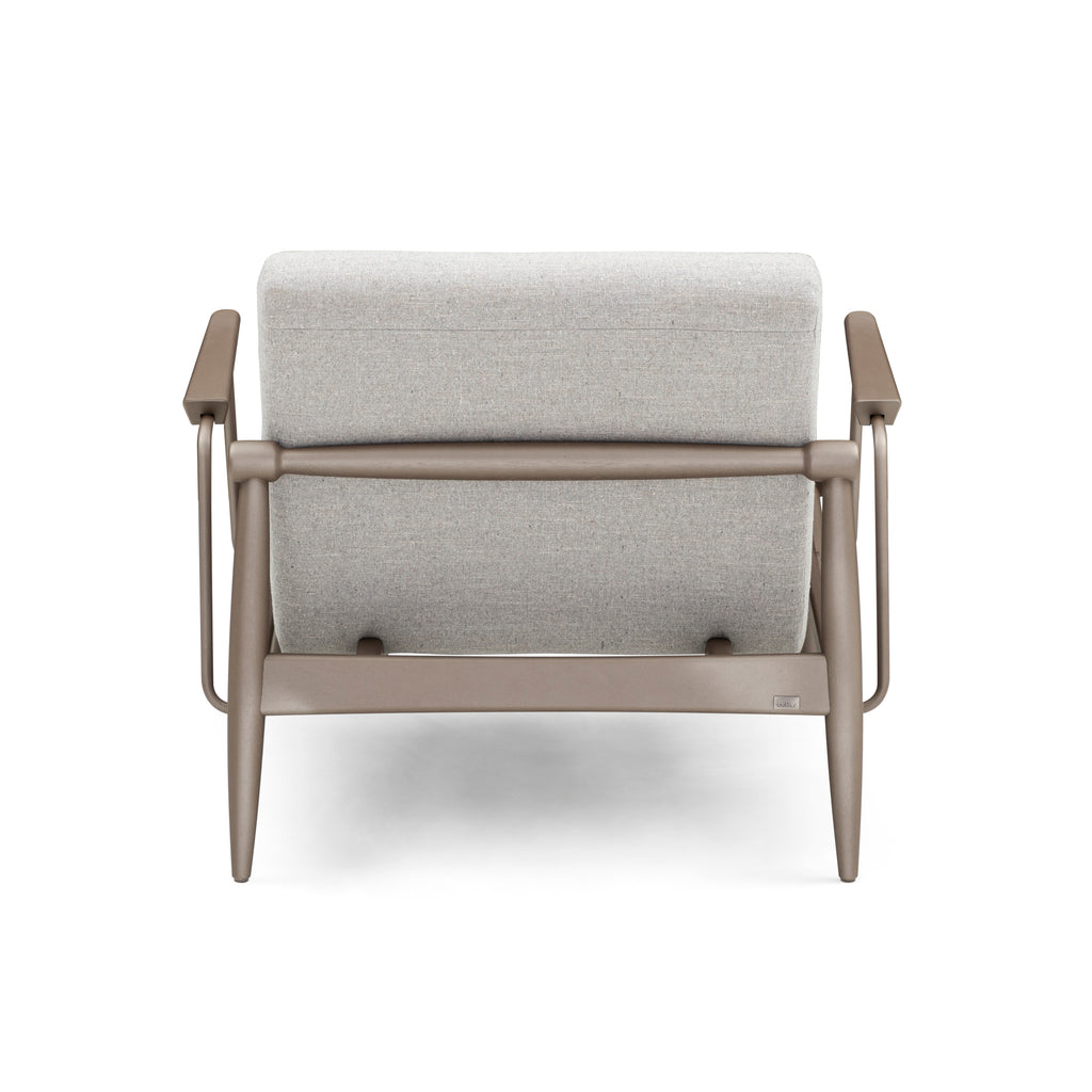 Win Armchair Featuring Metal & Brown Frame with Fabric Seating