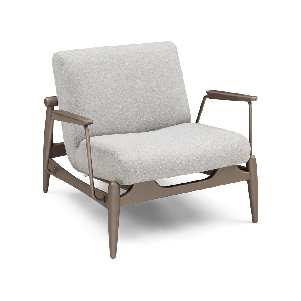 Win Armchair Featuring Metal & Brown Frame with Fabric Seating