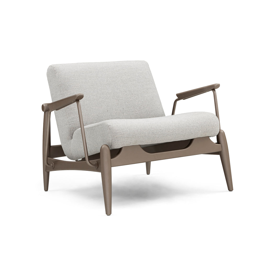 Win Armchair Featuring Metal & Brown Frame with Fabric Seating