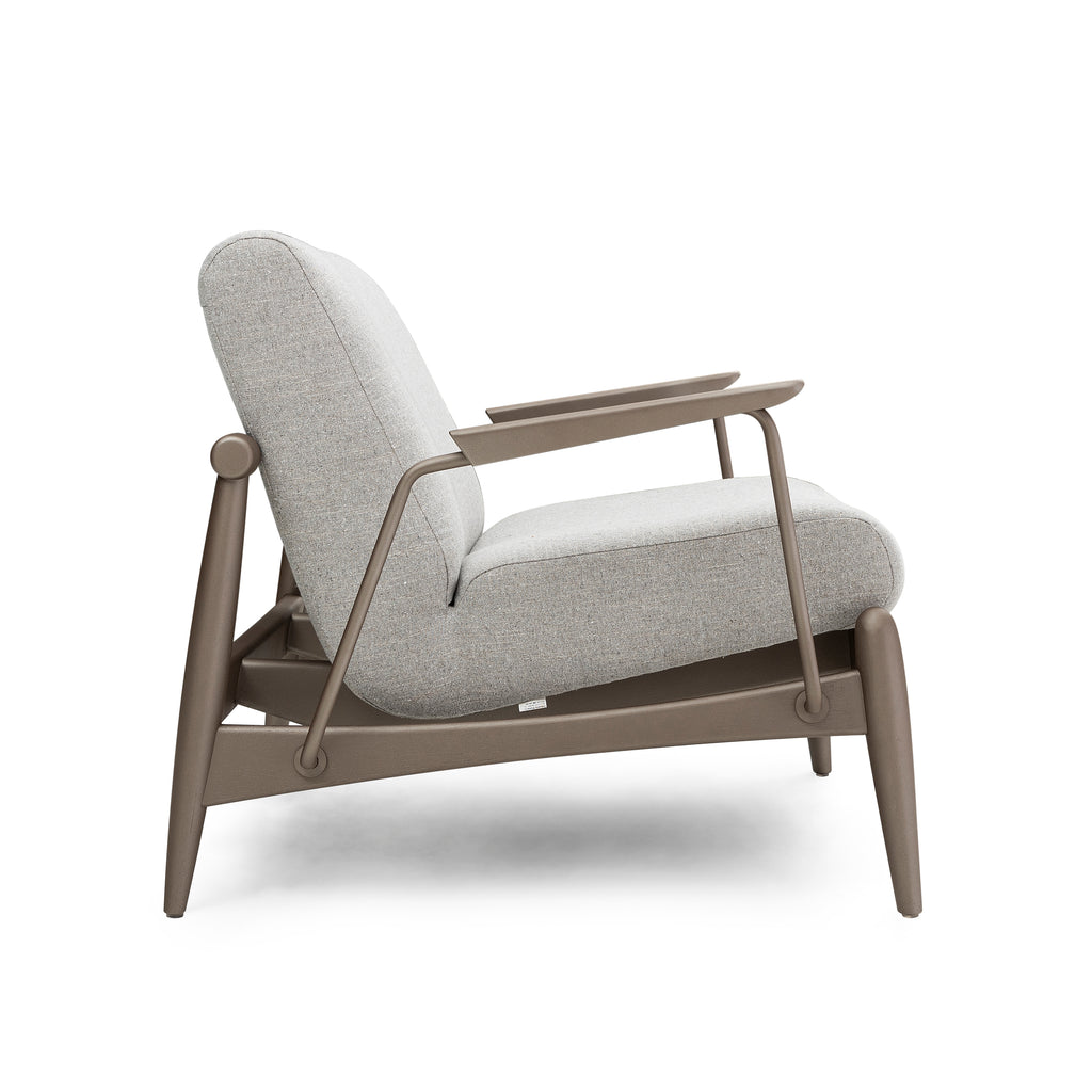 Win Armchair Featuring Metal & Brown Frame with Fabric Seating