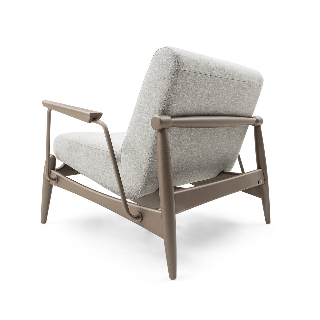 Win Armchair Featuring Metal & Brown Frame with Fabric Seating