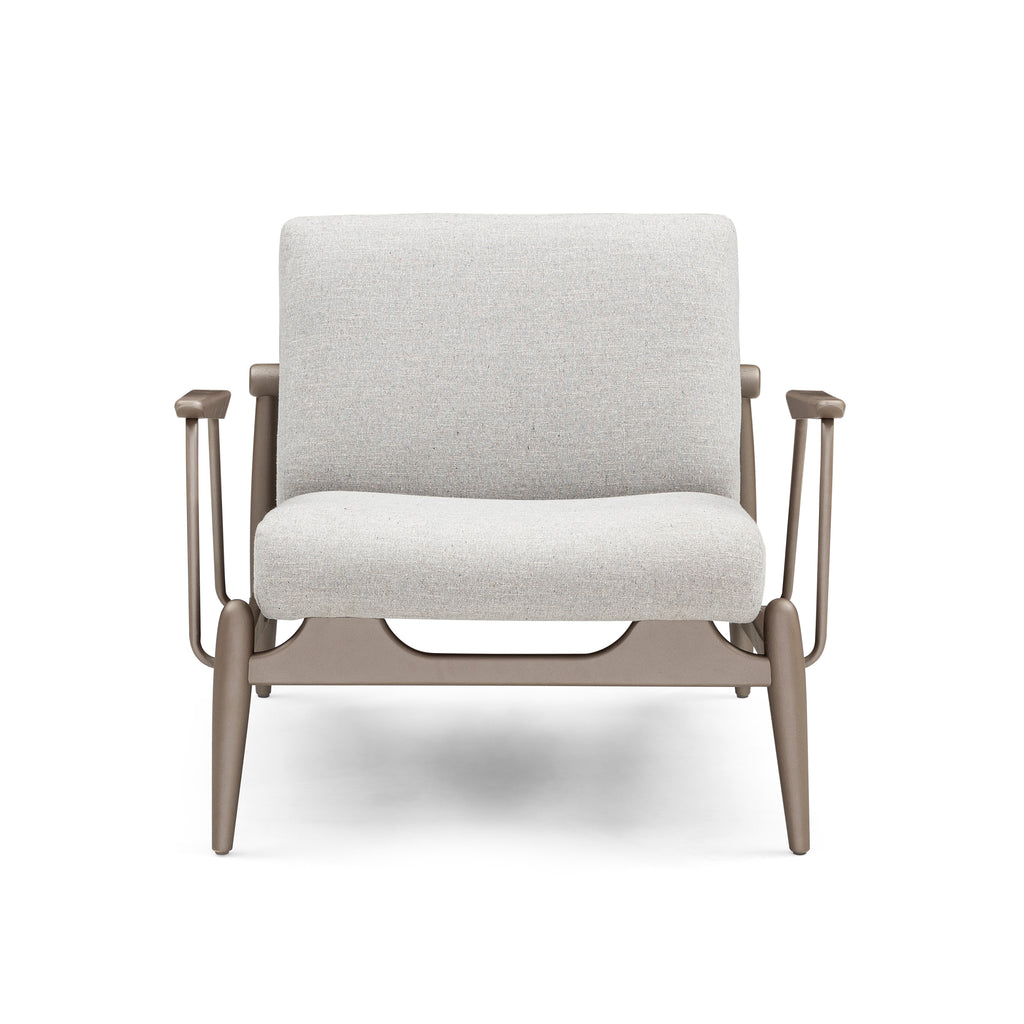 Win Armchair Featuring Metal & Brown Frame with Fabric Seating