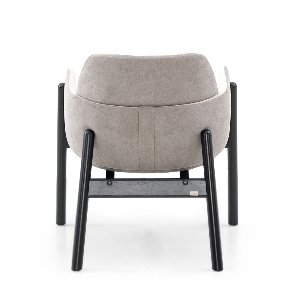 Above Chair in Light Grey Fabric and Black Painted Frame
