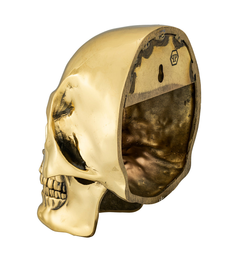 Gold Skull Wall Element Set of 2 Gold Finish