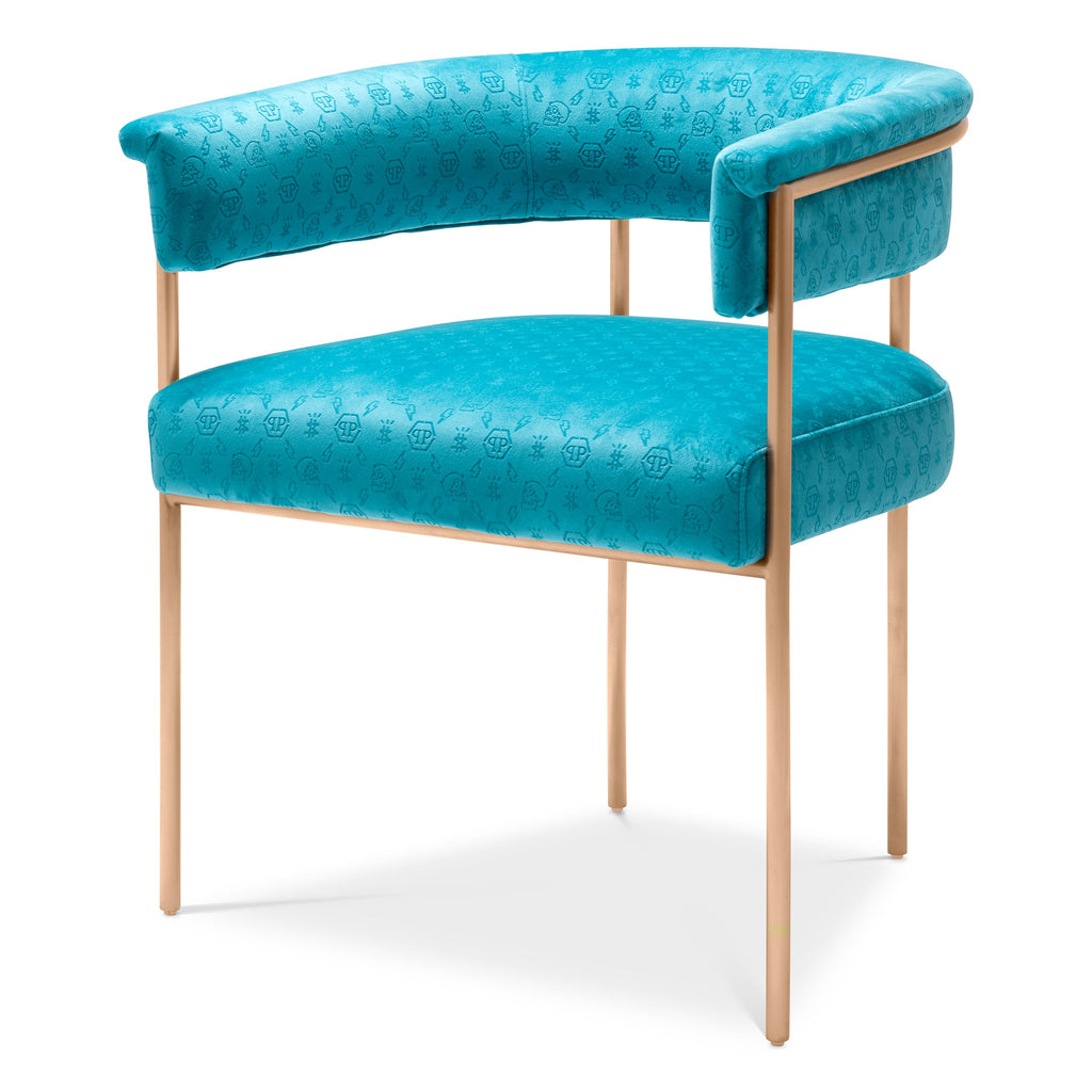 Dining Chair Monogram Blue