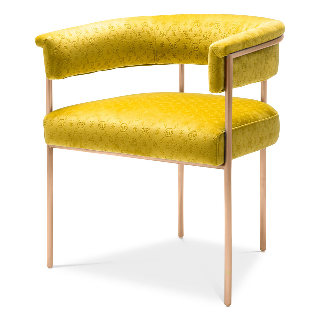 Dining Chair Monogram Yellow