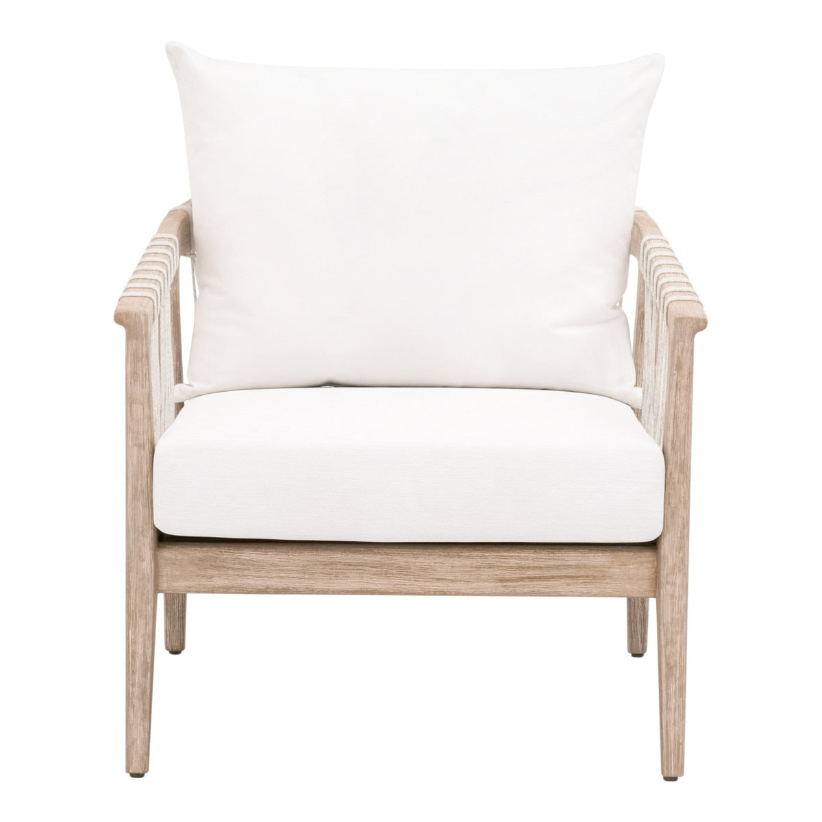 Pacific Club Chair - White Speckle Flat Rope, LiveSmart Peyton-Pearl, Natural Gray Mahogany