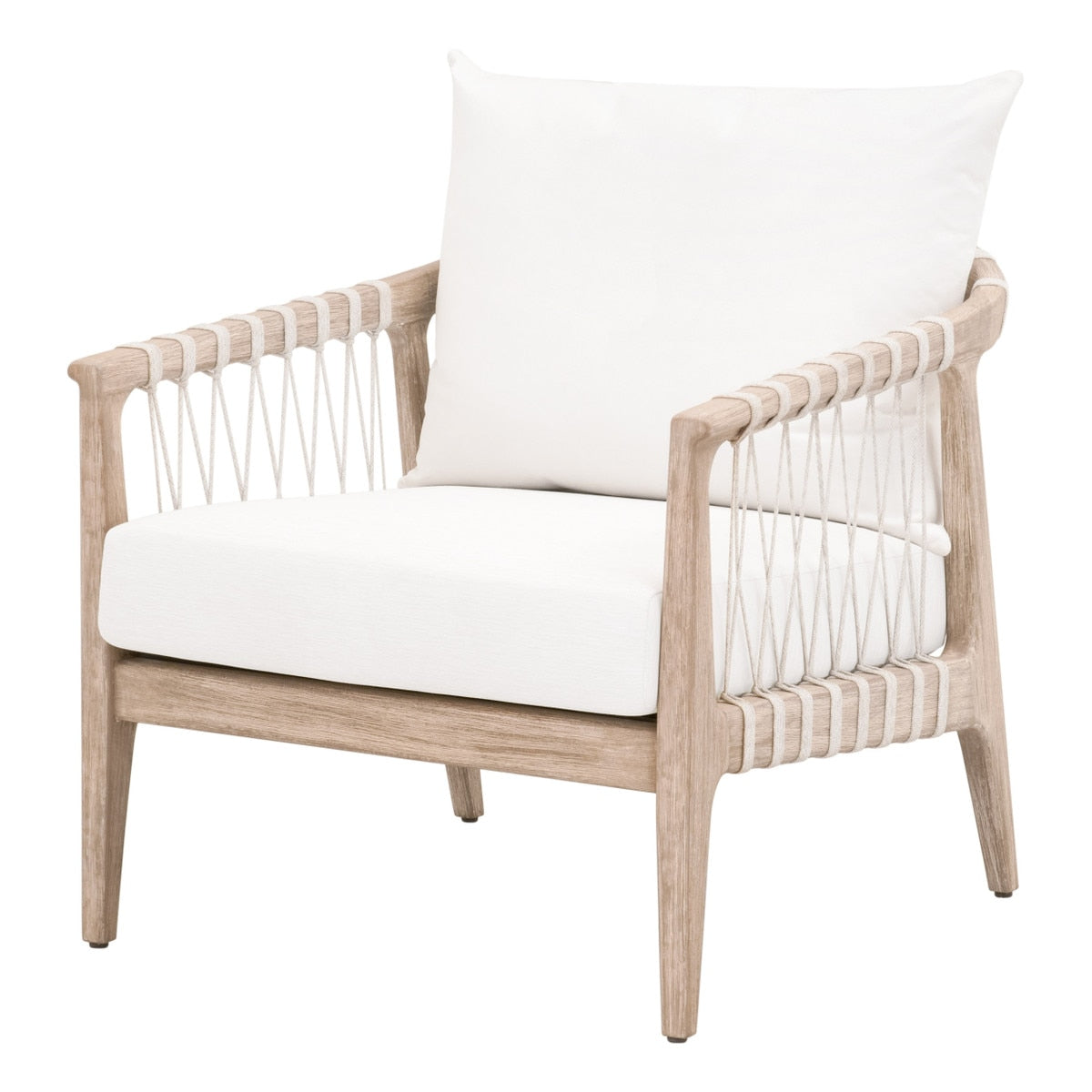 Pacific Club Chair - White Speckle Flat Rope, LiveSmart Peyton-Pearl, Natural Gray Mahogany