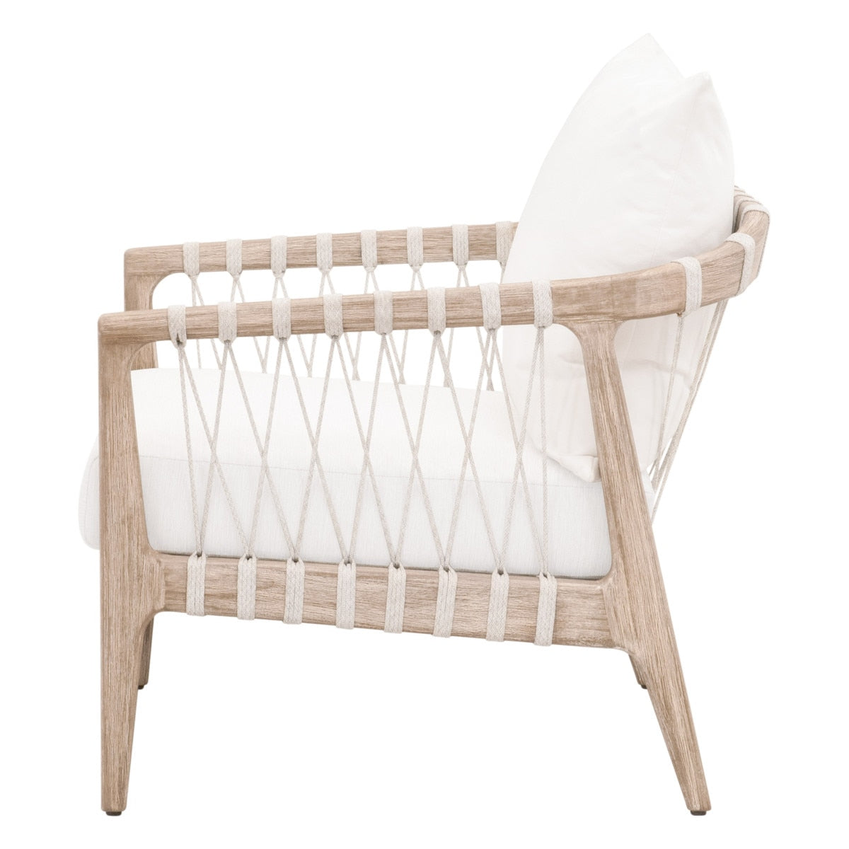 Pacific Club Chair - White Speckle Flat Rope, LiveSmart Peyton-Pearl, Natural Gray Mahogany